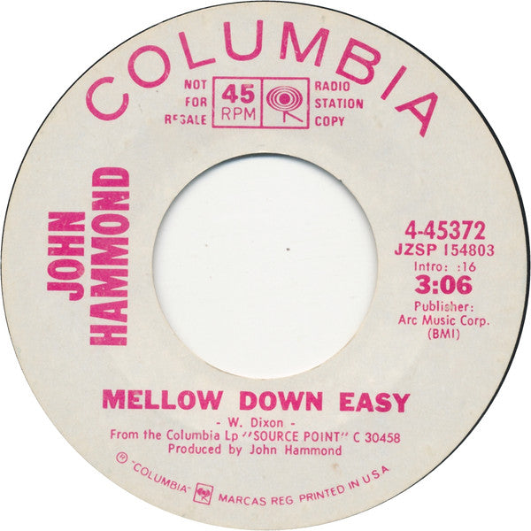 Mellow Down Easy/ As The Years Go Passing By