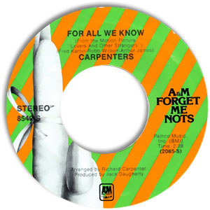 For All We Know / We've Only Just Begun