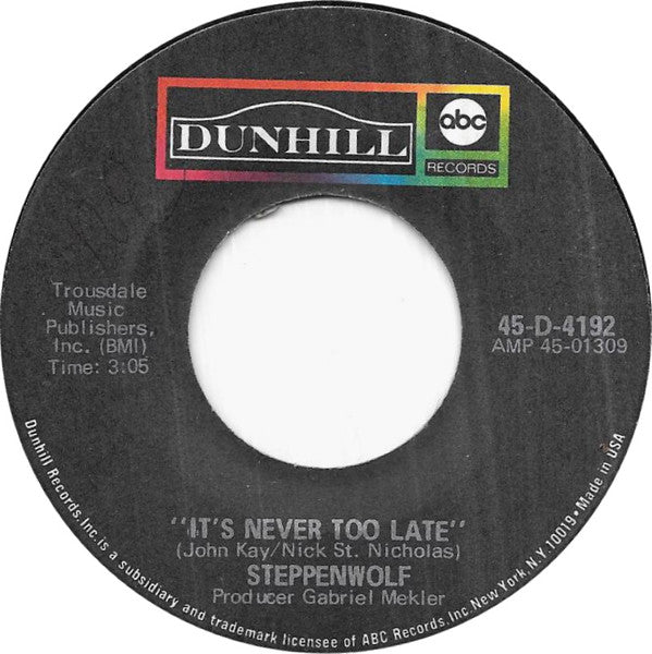 It's Never Too Late/ Happy Birthday