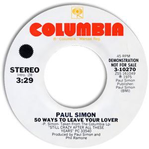 50 Ways To Leave Your Lover