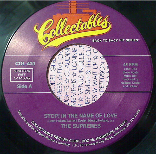 Stop! In The Name of Love / Back In My Arms Again