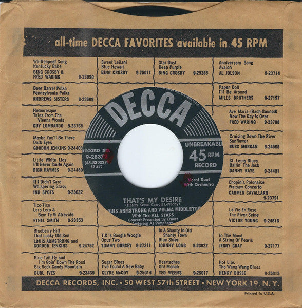 That's My Desire/ Baby It's Cold Outside