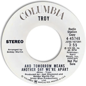 And Tomorrow Means Another Day We're Apart