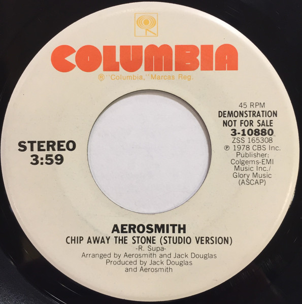  Aerosmith -- Chip Away The Stone, 1979 (M-) 45 rpm record with factory sleeve, $8.00 - Click for bigger image and more info 