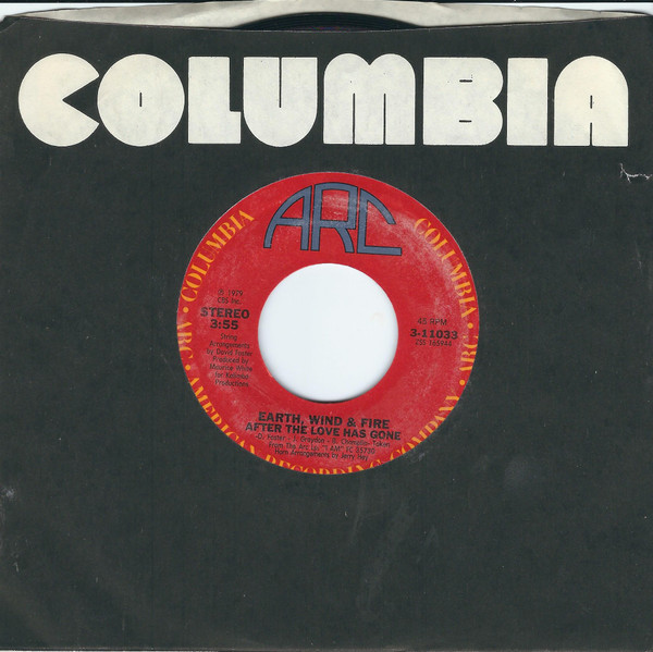  Earth, Wind & Fire -- After The Love Has Gone/ Rock That!, 1979 (M) 45 rpm record, $8.00 - Click for bigger image and more info 
