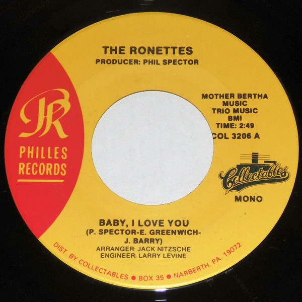  Ronettes -- Baby, I Love You, 1963 (M) 45 rpm record, $12.00 - Click for bigger image and more info 