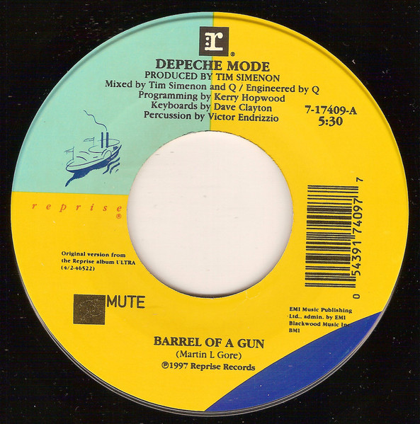  Depeche Mode -- Barrel Of A Gun/ Painkiller, 1997 (M) 45 rpm record, $12.00 - Click for bigger image and more info 
