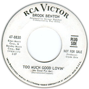 Too Much Good Lovin' (No Good For Me)/ A Sailor Boy's Love Song