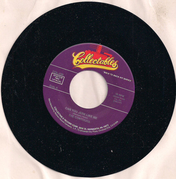  Contours -- Can You Jerk Like Me/ That Day When She Needed Me, 1964 (M) 45 rpm record, $8.00 - Click for bigger image and more info 