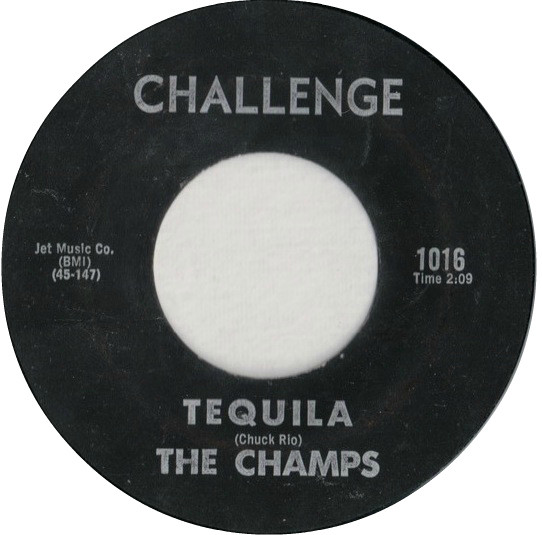  Champs -- Tequila/ Train To Nowhere, 1958 (M-) 45 rpm record, $24.00 - Click for bigger image and more info 