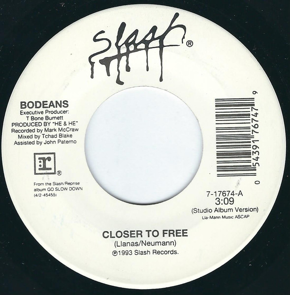 Closer To Free 45 Record 
