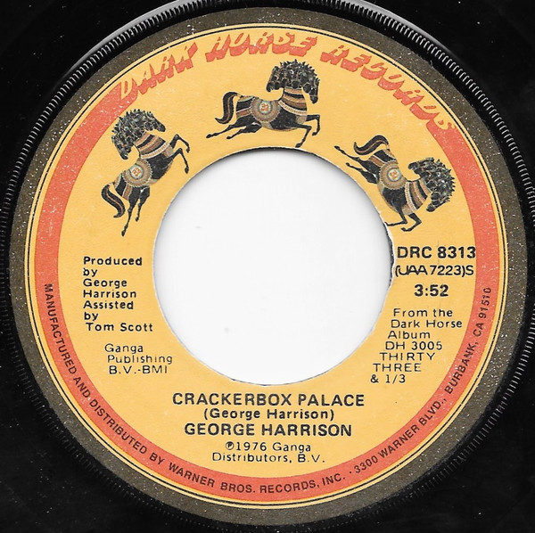  George Harrison -- Crackerbox Palace/ Learning How To Love You, 1977 (M-) 45 rpm record, $7.50 - Click for bigger image and more info 