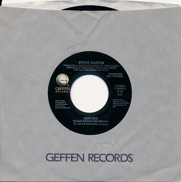  Steve Martin -- Dentist, 1986 (M-) 45 rpm record with factory sleeve, $7.00 - Click for bigger image and more info 