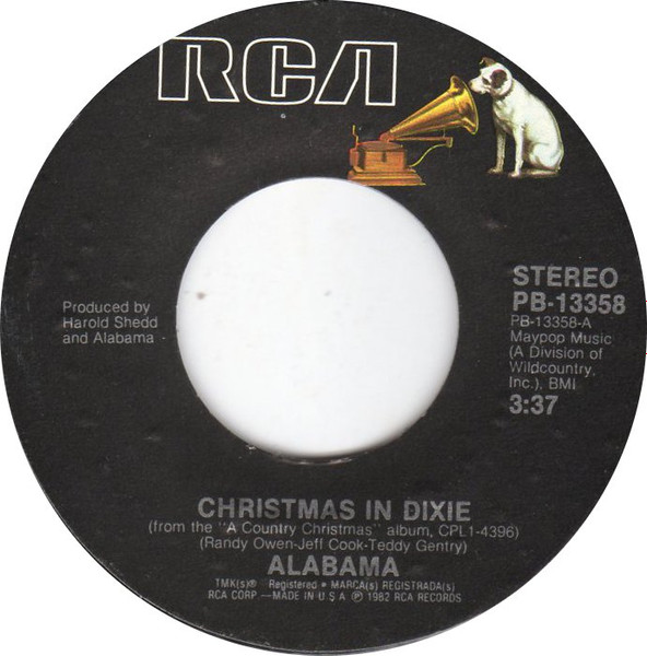  Alabama -- Christmas In Dixie/ Christmas Is Just A Song For Us This Year, 1982 (M ) 45 rpm record with factory sleeve, $9.00 - Click for bigger image and more info 