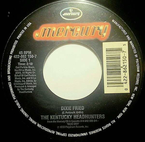  Kentucky Headhunters -- Dixie Fried/ Celina Tennessee, 1993 (M) 45 rpm record, $6.00 - Click for bigger image and more info 