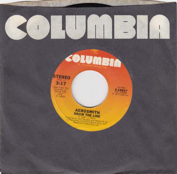 Aerosmith -- Draw The Line/ Bright, Light, Freight, 1977 (M-) 45 rpm record with factory sleeve, $10.00 - Click for bigger image and more info 