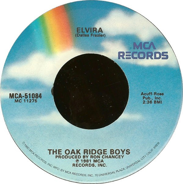  Oak Ridge Boys -- Elvira/ A Woman Like You, 1981 (M-) 45 rpm record with factory sleeve, $6.00 - Click for bigger image and more info 