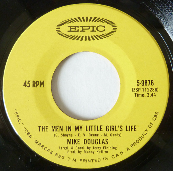  Mike Douglas -- The Men in my Little Girl's Life/ Stranger On The Shore, 1965 (M-) 45 rpm record, $8.00 - Click for bigger image and more info 