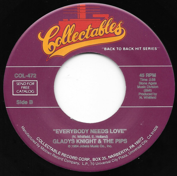  Everybody Needs Love/ Take Me In Your Arms and Love Me 45 Record 