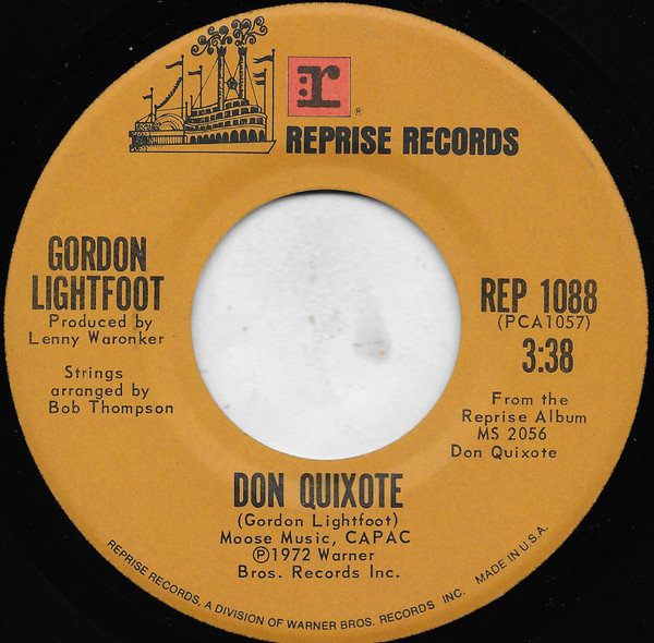  Gordon Lightfoot -- Beautiful/ Don Quixote, 1972 (M-) 45 rpm record with factory sleeve, $8.00 - Click for bigger image and more info 