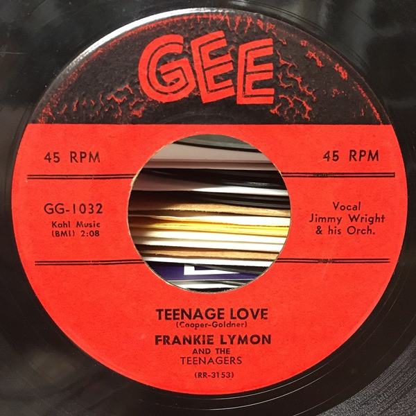 Frankie Lymon and the Teenagers -- Teenage Love/ Paper Castles, 1957 (EX+) 45 rpm record, $30.00 - Click for bigger image and more info 