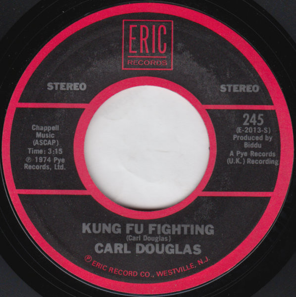  Carl Douglas -- Kung Fu Fighting, 1974 (M) 45 rpm record, $7.50 - Click for bigger image and more info 