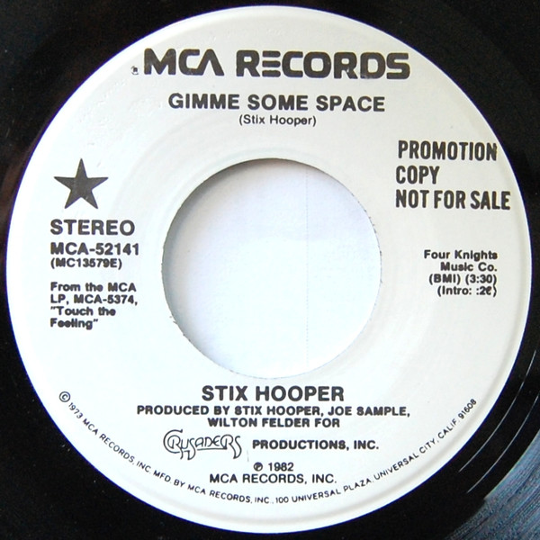  Stix Hooper -- Gimme Some Space, 1982 (M) 45 rpm record with picture sleeve, $0.00 - Click for bigger image and more info 