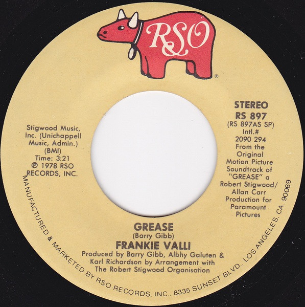  Frankie Valli -- Grease, 1978 (M) 45 rpm record with factory sleeve, $8.00 - Click for bigger image and more info 