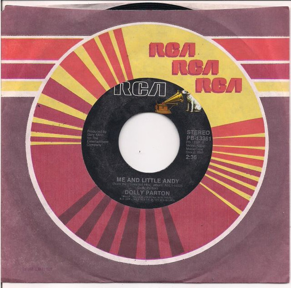  Dolly Parton -- Hard Candy Christmas/ Me And Little Andy, 1982 (M) 45 rpm record with factory sleeve, $8.00 - Click for bigger image and more info 