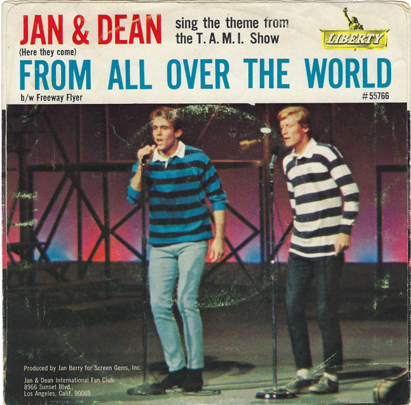  Jan & Dean -- (Here They Come) From All Over The World/ Freeway Flyer, 1965 (M-) 45 rpm record with picture sleeve, $125.00 - Click for bigger image and more info 