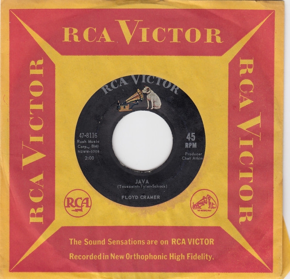  Floyd Cramer -- Java/ Melissa, 1962 (M-) 45 rpm record with factory sleeve, $10.00 - Click for bigger image and more info 