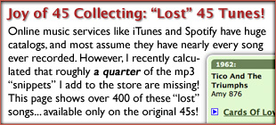 The Joy of 45 Record Collecting: Lost 45 Songs Not in iTunes!