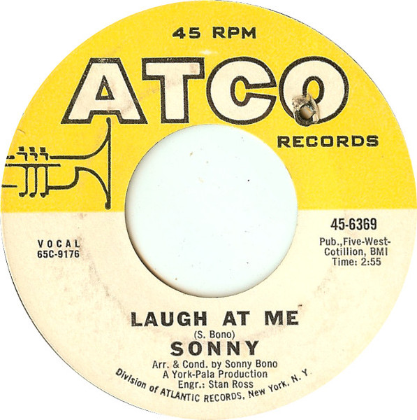  Sonny -- Laugh at Me/ Tony, 1965 (M-) 45 rpm record with factory sleeve, $12.00 - Click for bigger image and more info 