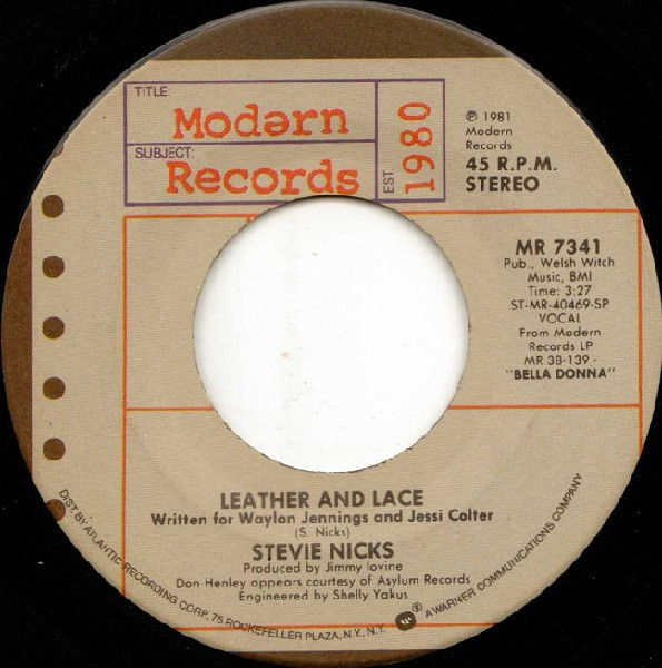  Stevie Nicks -- Leather And Lace/ Bella Donna, 1981 (M-) 45 rpm record with factory sleeve, $8.00 - Click for bigger image and more info 