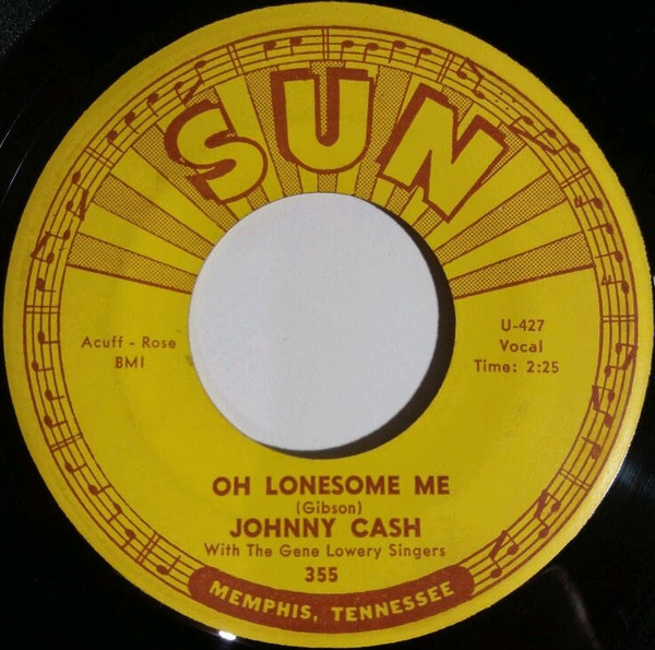  Johnny Cash -- Oh Lonesome Me/ Life Goes On, 1960 (M-) 45 rpm record, $25.00 - Click for bigger image and more info 