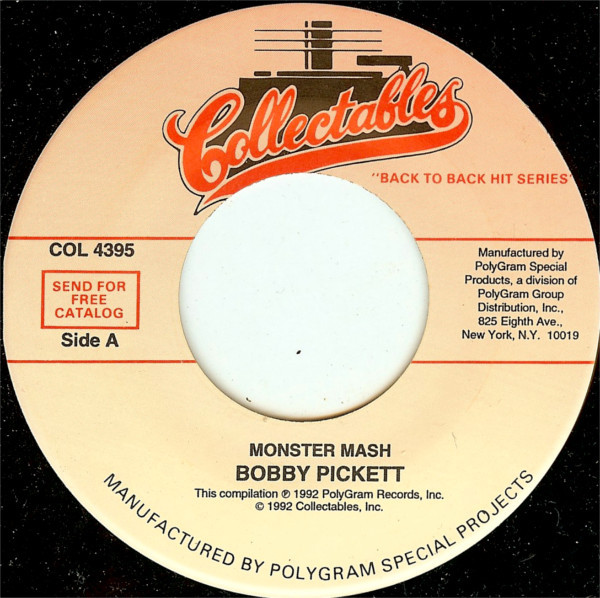  Bobby (Boris) Pickett and the Crypt-Kickers -- Monster Mash/ Monsters' Mash Party, 1962 (M) 45 rpm record, $7.50 - Click for bigger image and more info 