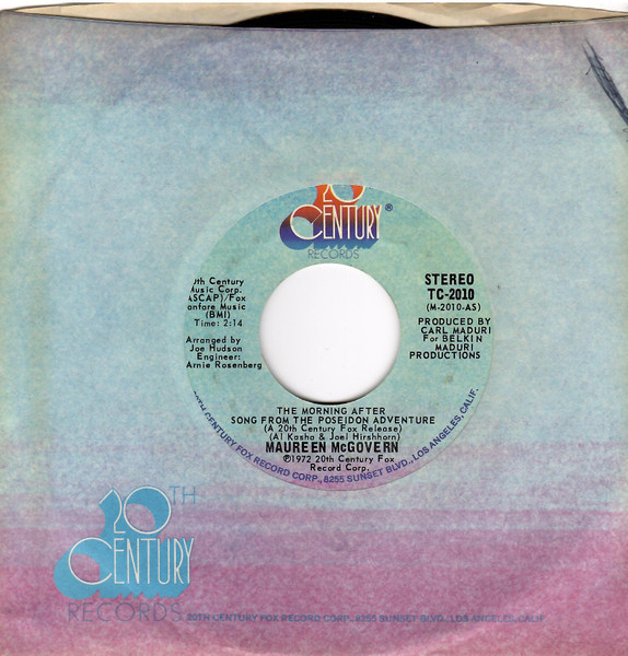  Maureen McGovern -- The Morning After/ Midnight Storm, 1973 (M) 45 rpm record with factory sleeve, $5.00 - Click for bigger image and more info 