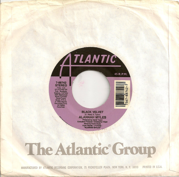  Alannah Myles -- Black Velvet/ If You Want To, 1990 (M) 45 rpm record with factory sleeve, $8.00 - Click for bigger image and more info 