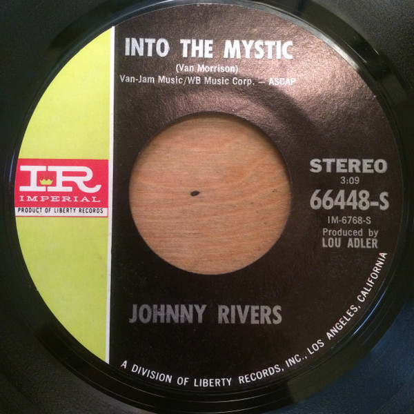  Johnny Rivers -- Into The Mystic/ Jesus Was A Soul Man, 1970 (M-) 45 rpm record with factory sleeve, $12.00 - Click for bigger image and more info 