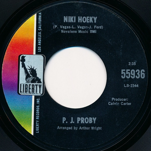  P.J. Proby -- Niki Hoeky/ Good Things Are Coming My Way, 1967 (M-) 45 rpm record, $14.00 - Click for bigger image and more info 