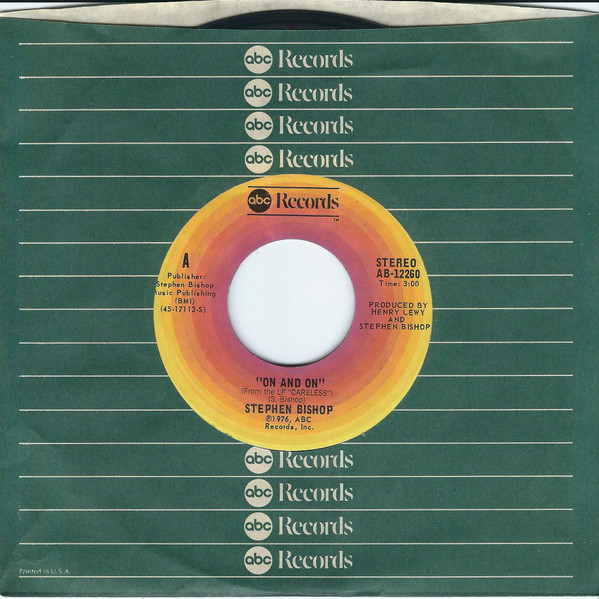  Stephen Bishop -- On And On/ Little Italy, 1977 (M ) 45 rpm record with factory sleeve, $6.00 - Click for bigger image and more info 
