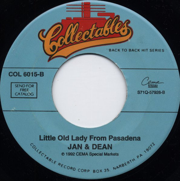  Little Old Lady (From Pasadena) 45 Record 