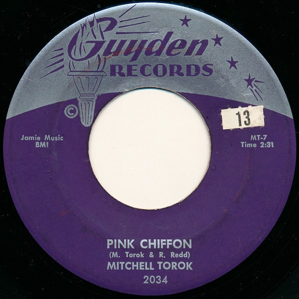  Mitchell Torok -- Pink Chiffon/ What You Don't Know, 1960 (M-) 45 rpm record with picture sleeve, $20.00 - Click for bigger image and more info 