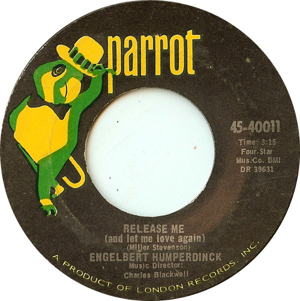  Engelbert Humperdinck -- Release Me (And Let Me Love Again)/ Ten Guitars, 1967 (M-) 45 rpm record, $12.00 - Click for bigger image and more info 