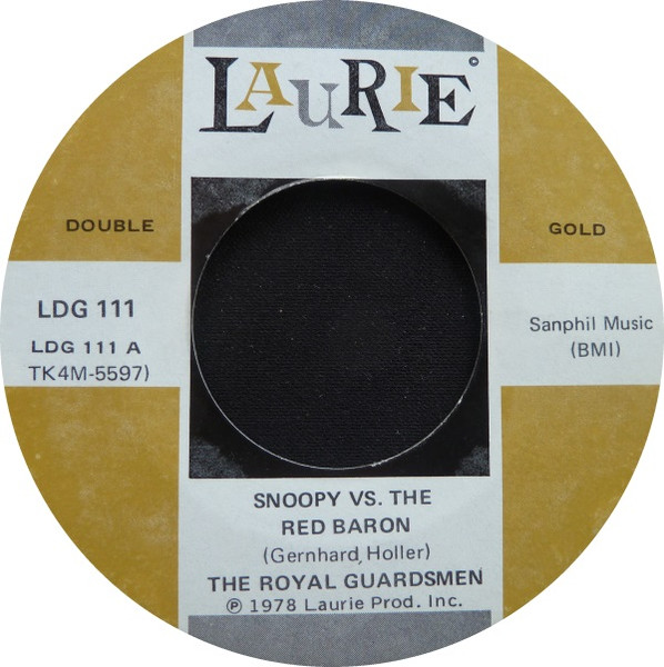  Royal Guardsmen -- Snoopy vs. The Red Baron, 1966 (M) 45 rpm record, $8.00 - Click for bigger image and more info 