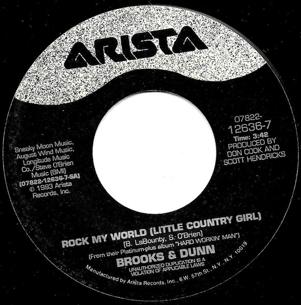  Brooks & Dunn -- Rock My World (Little Country Girl)/ Our Time is Coming, 1993 (M) 45 rpm record, $6.00 - Click for bigger image and more info 
