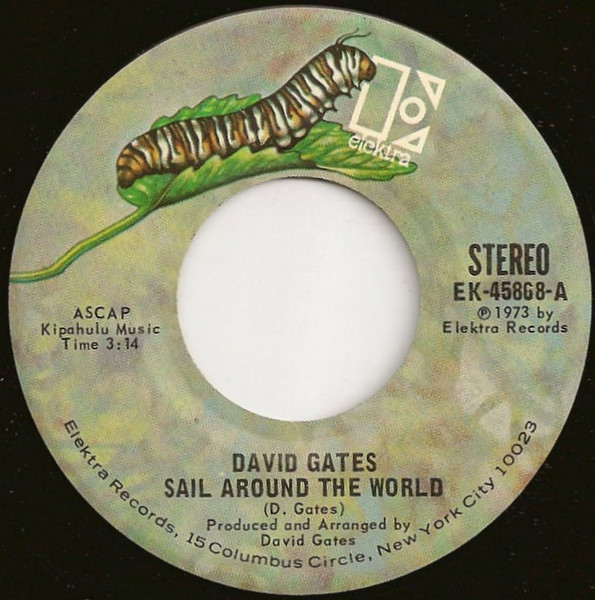  David Gates -- Sail Around The World/ Help Is On The Way, 1973 (M-) 45 rpm record, $6.00 - Click for bigger image and more info 