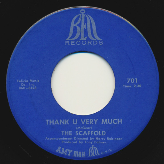  Scaffold -- Thank U Very Much/ Ide B the First, 1968 (M-) 45 rpm record with factory sleeve, $10.00 - Click for bigger image and more info 