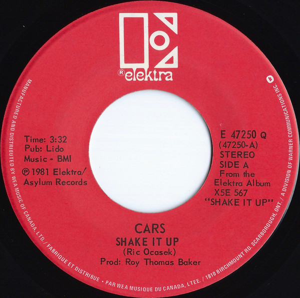  Cars -- Shake It Up/ Cruiser, 1981 (M-) 45 rpm record with factory sleeve, $8.00 - Click for bigger image and more info 