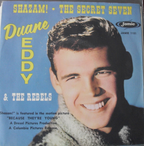  Duane Eddy -- Shazam!/ The Secret Seven, 1960 (M-) 45 rpm record with picture sleeve, $30.00 - Click for bigger image and more info 